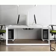 Bureau bench 2 personnes Star avec meubles de rangement - Mobel Linea. - Blanc Pastel, 160_4