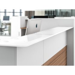 Banque d'accueil modulable et personnalisable - PROGRESS - Design élégant et matériaux haut de gamme