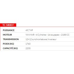 Tc 5800 f - tracteur agricole - antonio carraro - capacité 2200 kg