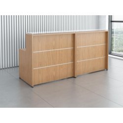 Banque d'accueil classique et fonctionnelle WELLO - Modules personnalisables et finitions modernes