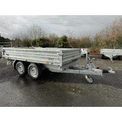Remorque Benne Saris Acier HDS - 310 x 176 cm - PTAC 3500 Kg - Tri-benne - Pompe Électrique - Référence K3 310 176 3500 2 HDS E