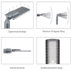 Réverbère LED 40W à angle variable ENEC5 - Référence REVMOD40 - IP65 - 5600 lumens