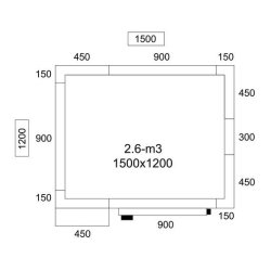 Chambre froide positive 150 x 120 cm avec sol
