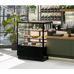 Vitrine réfrigérée de présentation avec service-arrière (l150 x p73 cm) avec éclairage led et 2 étagères