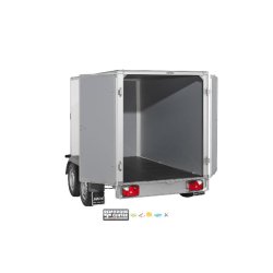 Remorque fourgon en bois SARIS - GO 255 132 2000 2 - 2 essieux roues extérieures - PTAC : 2000 Kg - 255 x 132 x H150 cm - Reference SARIS_FOURGON_DV2000