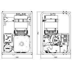 Ak-700-e Groupe électrogène - Inmesol - Moteur Kohler CH-440 - Essence - 740x530x520