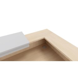 Borne d'accueil bicolore Delta First avec réhausse - Mobel Linea. - 144, Non, Blanc / chêne veiné