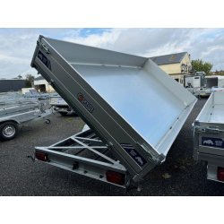 Remorque Tri-benne SARIS HEAVY DUTY - 406 x 204 cm - PTAC : 3500 kg - 2 Essieux - Freinée - Pompe Electrique - Référence K3 406 204 3500 2 HD E
