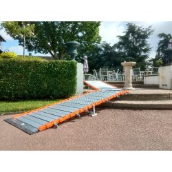 Rampes enroulables à roues - aluminium anticorrosion - pour obstacles jusqu'à 5-6 marches