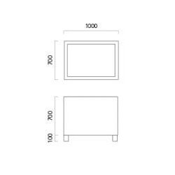 721 - Jardinières rectangulaires ABES - Aluminium avec revêtement en poudre - Hauteur avec pieds : 810 mm