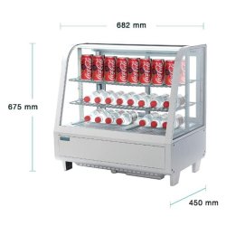 Vitrine réfrigérée de comptoir blanche 100 L - 2 étagères réglables - Commandes numériques - Réfrigérant R600a