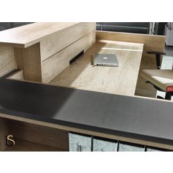 Comptoir d'accueil Avant 1 personne façade colorée - Ofitres - 129, Non, Aigue Marine brillant