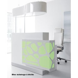 Borne d'accueil Organic avec système d'illumination - MDD - 130, Blanc brillant, A droite
