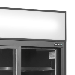 Vitrine réfrigérée noire - gamme FSC - 2 ou 3 portes avec caisson lumineux - finition aluminium noir