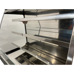 Vitrine réfrigérée semi-verticale LUNA EUROVITRINE - 4 dimensions disponibles, froid positif ventilé, 1m20 à 2m40, inox, italien
