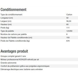 Diesel 6500 TE XL C5 groupe électrogène - Kohler - 5,20 kW - 6,50 kVA - 50 Hz