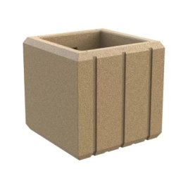 Jardinière Heba en polyéthylène moyenne densité (MDPE) 100 % recyclable - anti-U.V., anti-graffitis, sans entretien - 50 cm, 200 cm, courbe 45°