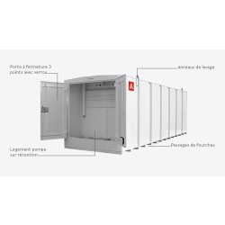 Cuve de stockage de gasoil, fioul et gnr de 7000 à 27 000 l pour le ravitaillement de moyennes et grandes flottes de véhicules - envirocube exel 2 - ece type 2 -  alorem