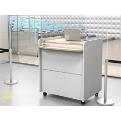 Banque d'accueil mobile BAM - Polyvalente, fonctionnelle et design - Fabrication française
