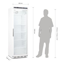Vitrine réfrigérée positive blanche - Polar Série C 400L - Verrouillable, porte réversible, éclairage LED