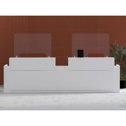 Banque d'accueil droite classique en bois - AVANT, design adaptable à tout environnement