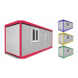 Bungalow monobloc / démontable / 9,00m x 2,44m x 2,15m (int) / 2,45 (ext)