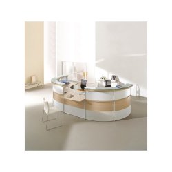 Banque d'accueil Obade Wengé - Référence OBADE 21 - Fabricant CLEN - Modules assis et debout