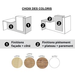 Banque d'accueil 50-50 - PMR - 180 cm - Fabrication française - Garantie 5 ans