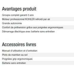 Groupe électrogène Diesel 6000 A XL C5 - Kohler - Puissance max 4,90 kW - 50 Hz - Tension nominale 230 V