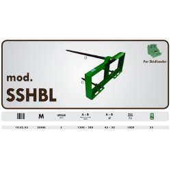 Pique-bottes SSHBL - Geo - 1200 mm - capacité 1000 Kg - 3 fourches - modèle SSHBL