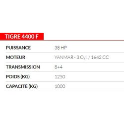 Tigre 4400 f - tracteur agricole - antonio carraro - capacité 1000 kg