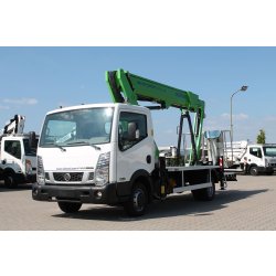 Scorpion 2112 J sur camion Nissan - nacelle Oil & Steel France - 21m de hauteur de travail