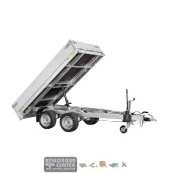 Remorque Benne SARIS - K1276 - 276 x 150 cm - PTAC : 2000 kg - 2 Essieux - Freinée - Neuve - Usage bricolage, jardinage, transport lourds