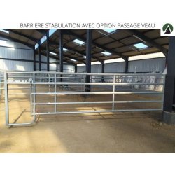 Bs34p - Barrière agricole extensible 3 à 4 mètres - 5 lisses, galvanisée à chaud, fabrication française