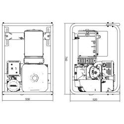 Ak-550 groupe électrogène Inmesol - 740x530x520 - moteur Kohler CH-395 - 5.5 kVA - essence