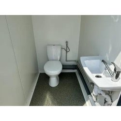 Conteneur sanitaire - 3 cabines indépendantes : toilettes, urinoir, chauffe-eau, douche
