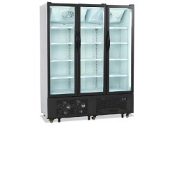 Vitrine réfrigérée FS - 2 ou 3 portes - Finition blanc ou noir - Cadre aluminium noir - Référence FS1600H