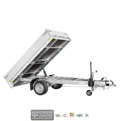 Remorque Benne SARIS - 256x150 cm - PTAC : 1500 kg - 1 Essieu - Freinée - Référence K1 256 150 1500 1