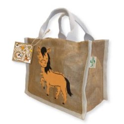 Sac réutilisable en fibre de jute naturel - sans lamination - avec poignées en coton biologique