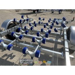 Porte bateau immergeable Sun Way - Gamme FAST D2418 - PTAC 1800Kg - Kit rouleaux - 1 essieu freiné
