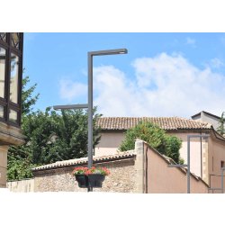 Ensemble lumineux Tomsk F ACTMF - mât en acier rectangulaire avec module LEDs 20W à 120W