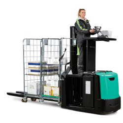 Chariot préparateur de commande au sol VELIA ES OPB20N2P - plateforme élevable - capacité 2000 kg