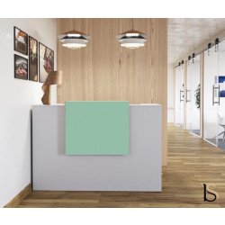 Banque d'accueil Delta First avec réhausse colorée - Mobel Linea - 144, Blanc, Non, Turquoise