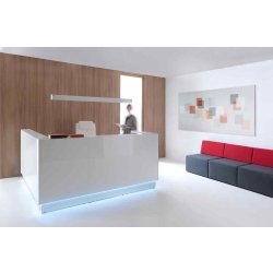Banque d'accueil ligna en verre laque, design