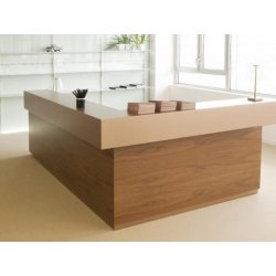 Banque d'accueil moderne éclairée - TOKI CUBE - design contemporain et élégant, modulable, avec éclairage LED optionnel