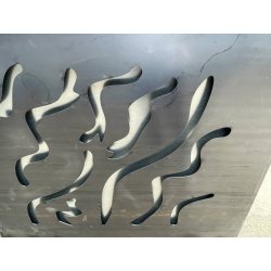 Jardinière géante en acier Corten 1200 x 1200 mm, épaisseur 3 mm - MTCP, création sur mesure pour un futur gîte