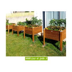 Bac à fleurs en bois sur pieds . Bac à plantes de 90cm x 50 - d-papy-bp90x50