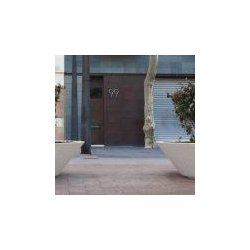 Jardinière en béton Uve - Jardinière circulaire élégante et minimaliste - Blanc / Gris / Ocre / Finition petra 1