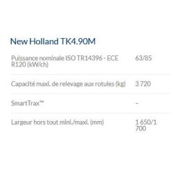 Tk4.90m tracteur agricole - New Holland - 85 ch max, chenilles SmartTrax™, Steering-O-Matic™ Plus et moteur Tier 4A