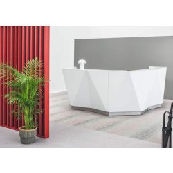 Banque d'accueil ALPHA - Verre laqué avec façade lumineuse LED et design minimaliste